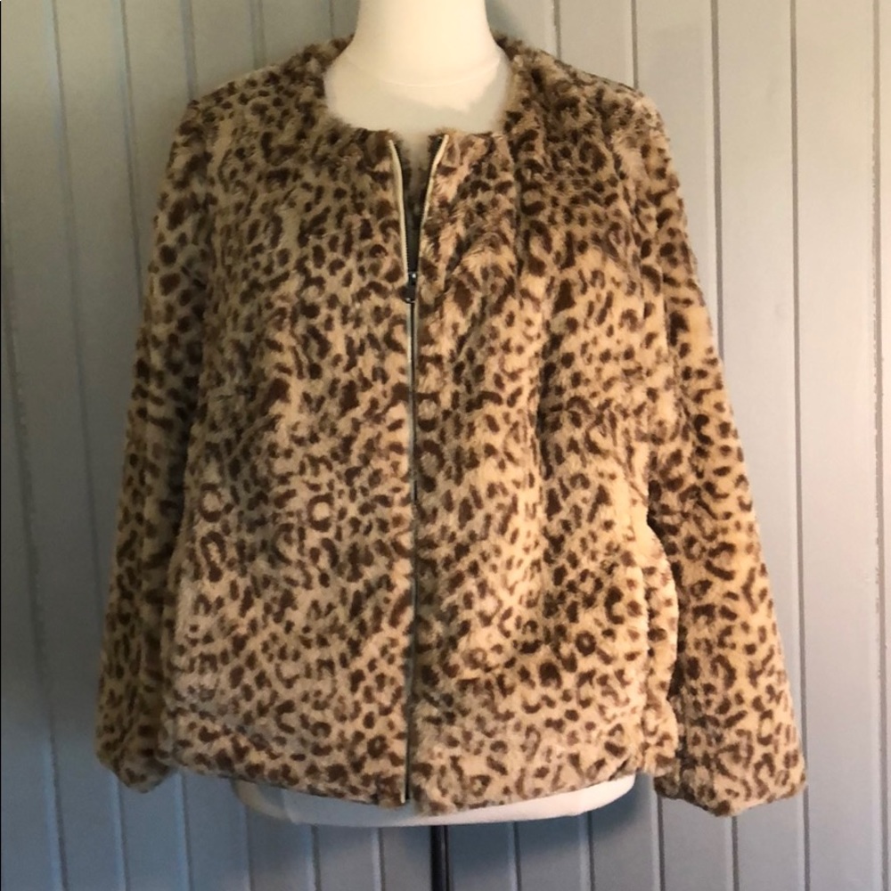 LANE BRYANT FAUX FUR ZIP UP JACKET SZ 22-24
